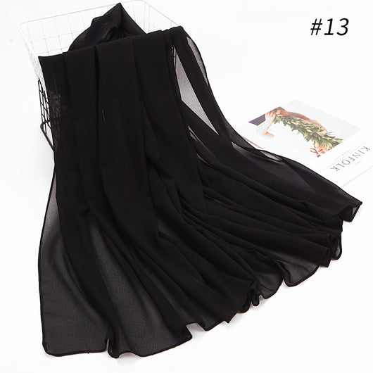 Pañuelo Hijab Chiffón Perla Monocromático para Mujer - Image 18