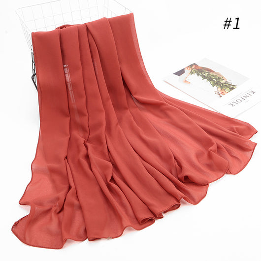 Pañuelo Hijab Chiffón Perla Monocromático para Mujer - Image 6