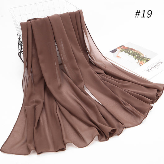 Pañuelo Hijab Chiffón Perla Monocromático para Mujer - Image 24
