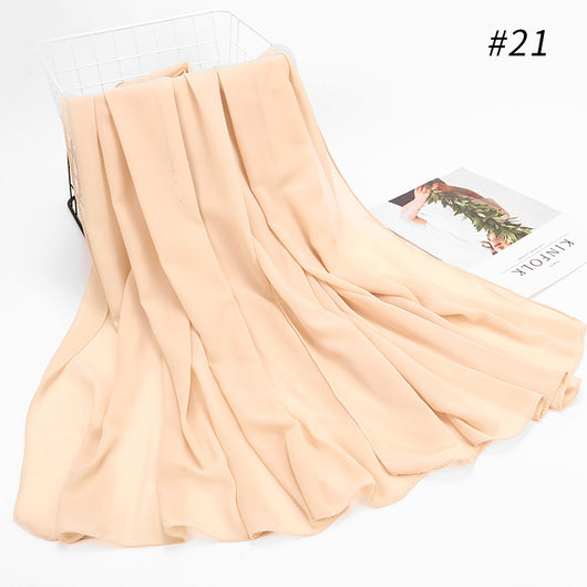 Pañuelo Hijab Chiffón Perla Monocromático para Mujer - Image 26