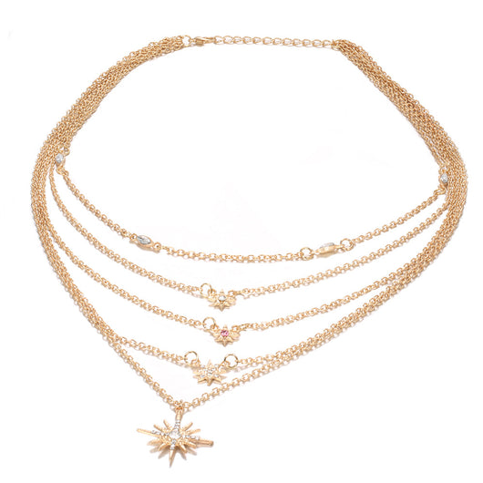 Collar Multicapa con Diamante y Zafiro - Image 4