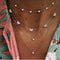 Multi Layer Necklace with Diamond and Sapphire A