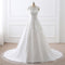 Vestido de Novia Blanco Dos Piezas con Cuello Redondo Elegante