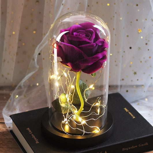 Rosa Eterna con Luz LED en Cúpula de Cristal - Regalo Perfecto para Damas de Honor - Image 5