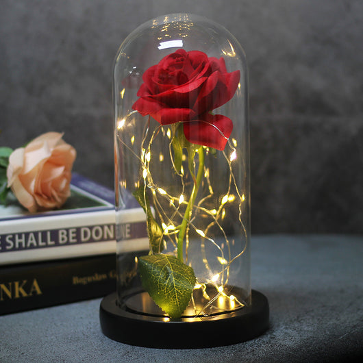 Rosa Eterna con Luz LED en Cúpula de Cristal - Regalo Perfecto para Damas de Honor - Image 3