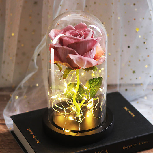 Rosa Eterna con Luz LED en Cúpula de Cristal - Regalo Perfecto para Damas de Honor - Image 2