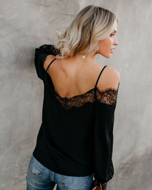 Blusa Elegante de Gasa con Puntilla y Mangas Largas - Image 11