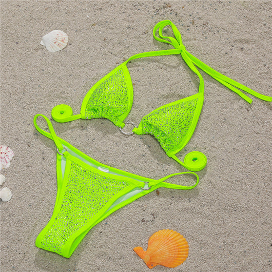 Bikini Ajustable con Diamantes y Corte Dividido - Image 7