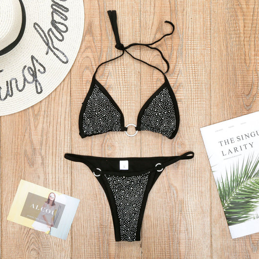 Bikini Ajustable con Diamantes y Corte Dividido - Image 9