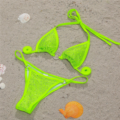Bikini Ajustable con Diamantes y Corte Dividido - Image 4