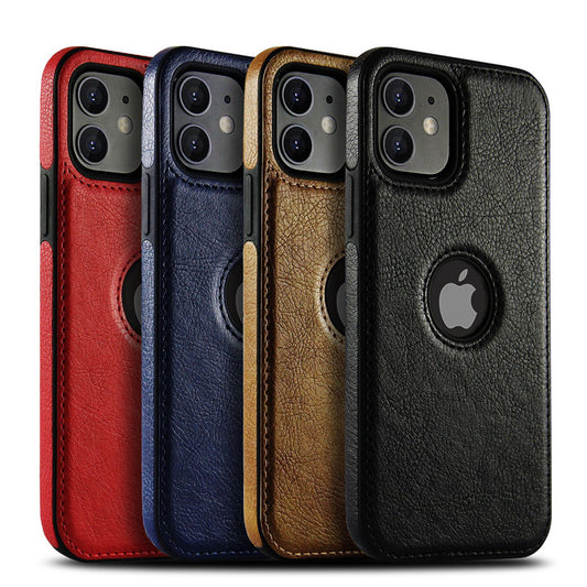 Funda Protectora de Cuero para Celular con Costuras Reforzadas