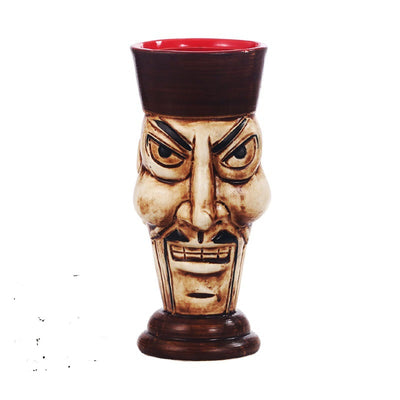 Taza Cerámica Tikí Rostro Humano - Vaso de Cerveza y Cóctel Estilo Isla de Pascua - Image 5