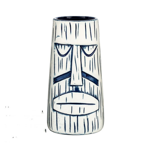 Taza Cerámica Tikí Rostro Humano - Vaso de Cerveza y Cóctel Estilo Isla de Pascua - Image 9