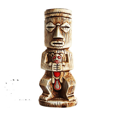 Taza Cerámica Tikí Rostro Humano - Vaso de Cerveza y Cóctel Estilo Isla de Pascua - Image 12