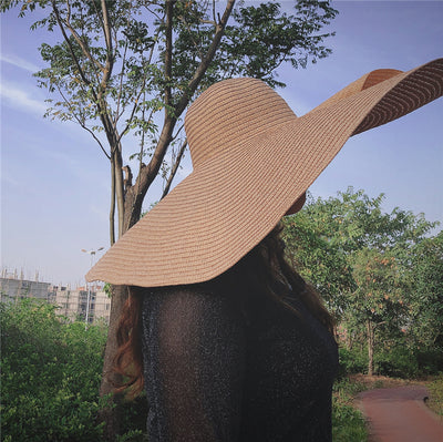 Sombrero de Playa Oversized 25cm de Ala Ancha para Mujer con Protección UV - Image 22