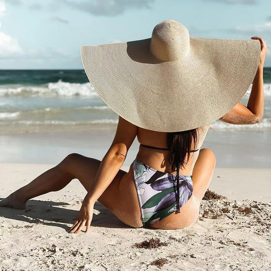 Sombrero de Playa Oversized 25cm de Ala Ancha para Mujer con Protección UV - Image 2