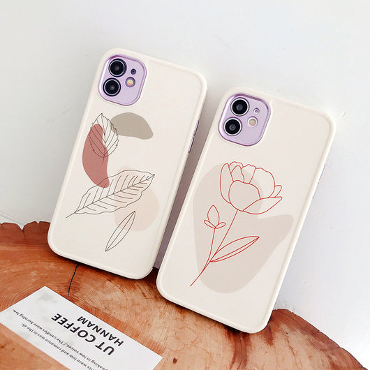 Funda para Celular con Diseño Vintage de Flores y Hojas