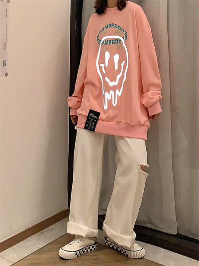 Suéter Holgado Coreano Cuello Redondo Estilo Fire - Image 2