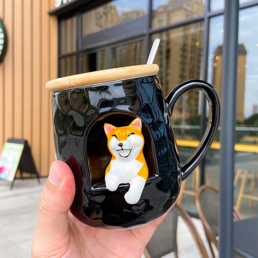 Taza Térmica Shiba Inu con Tapa y Relieve 3D - Vaso para Oficina - Image 8