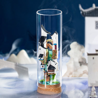 Casa Miniatura de Madera DIY con Botella Flotante - Villa Completa con Muebles - Image 7