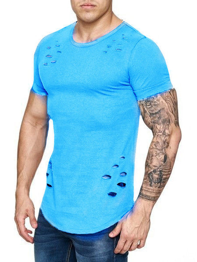 Camiseta Holgada Básica para Hombre con Detalles Rotos - Tallas Grandes - Image 6