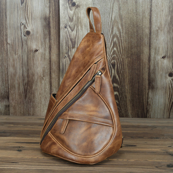 Bolsa de Pecho de Cuero Genuino para Hombre LACHIOUR