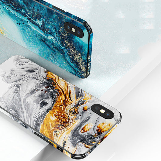 Funda Protectora de Lujo para iPhone con Cristal Templado y Mármol - Image 11