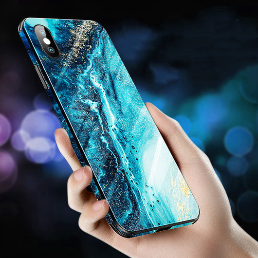 Funda Protectora de Lujo para iPhone con Cristal Templado y Mármol - Image 8