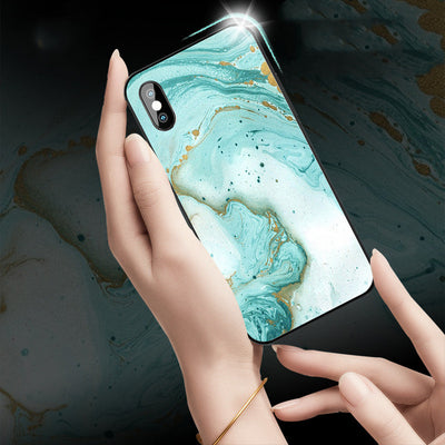 Funda Protectora de Lujo para iPhone con Cristal Templado y Mármol - Image 14