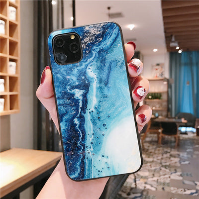 Funda Protectora de Lujo para iPhone con Cristal Templado y Mármol - Image 17