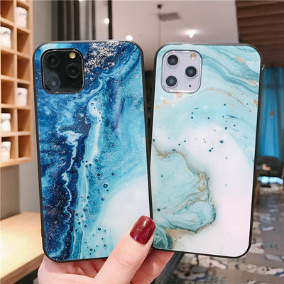 Funda Protectora de Lujo para iPhone con Cristal Templado y Mármol - Image 18