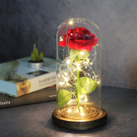 Rosa Eterna con Luz LED en Cúpula de Cristal - Regalo Perfecto para Damas de Honor - Image 9