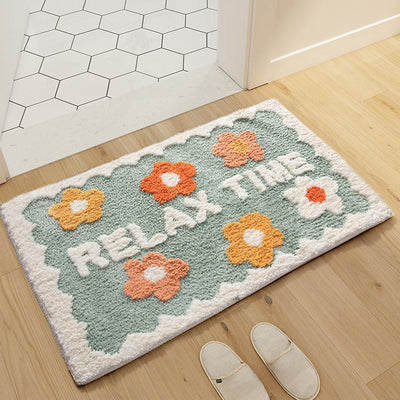 Tapete Floral Antideslizante para Baño - Diseño Moderno Ins - Image 5