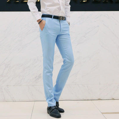 Pantalones Slim Rectos de Color Sólido para Hombre - Image 11