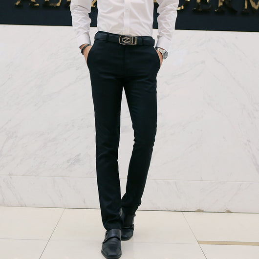 Pantalones Slim Rectos de Color Sólido para Hombre - Image 13