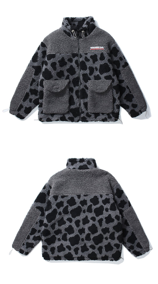 Abrigo de Lana Gruesa Estampado Animal Multicolor para Hombre y Mujer - Image 15