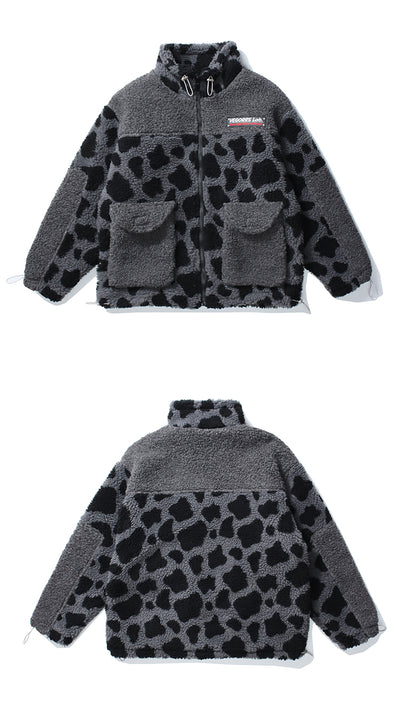 Abrigo de Lana Gruesa Estampado Animal Multicolor para Hombre y Mujer - Image 3