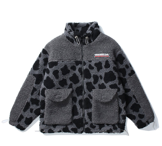 Abrigo de Lana Gruesa Estampado Animal Multicolor para Hombre y Mujer - Image 5
