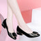 Zapatos Mary Jane de Tacón Medio en Cuero Suave