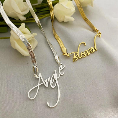 Collar Personalizado con Nombre en Acero Inoxidable - Cadena Serpiente para Mujer - Image 10