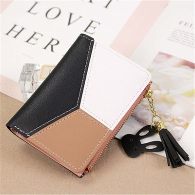 Monedero Coreano con Detalles de Contraste y Borlas - Cartera Compacta para Tarjetas - Image 9