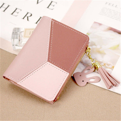 Monedero Coreano con Detalles de Contraste y Borlas - Cartera Compacta para Tarjetas - Image 4