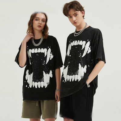 Camiseta Oversize de Algodón Puro con Estampado Grande para Hombre - Image 18