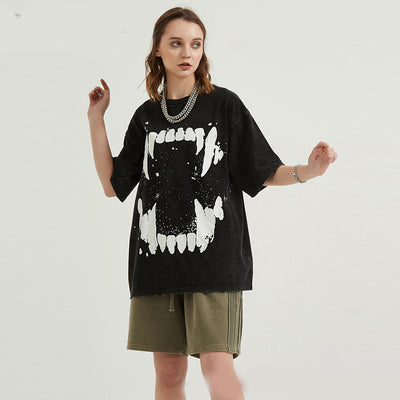 Camiseta Oversize de Algodón Puro con Estampado Grande para Hombre - Image 17