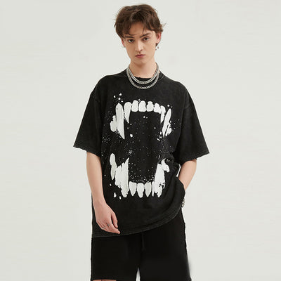 Camiseta Oversize de Algodón Puro con Estampado Grande para Hombre - Image 8