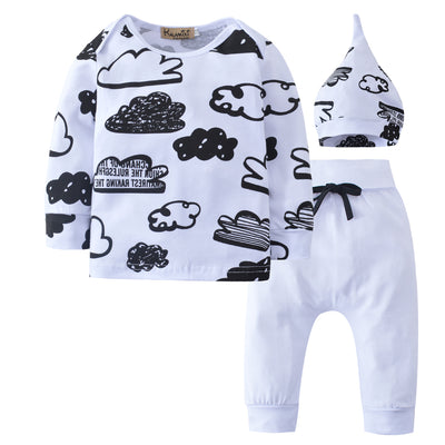 Conjunto de 3 Piezas para Bebé con Estampado Nube - Image 3