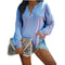 Blusa Elegante Cuello V Manga Larga con Botones