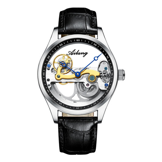 Reloj Mecánico Automático Hueco para Hombre con Banda de Silicona