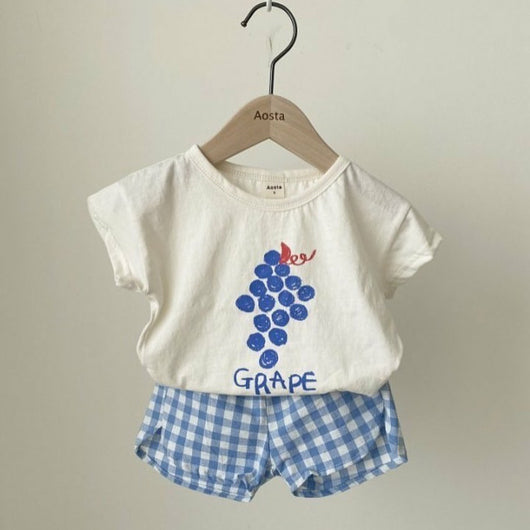 Traje Corto de Algodón con Estampado de Frutas - Fresco y Cómodo - Image 3