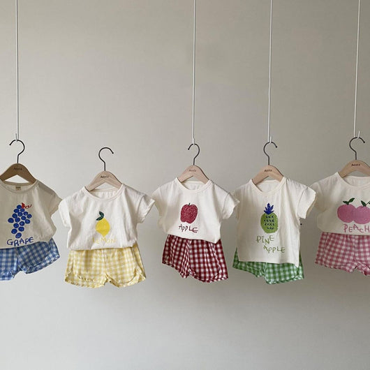 Traje Corto de Algodón con Estampado de Frutas - Fresco y Cómodo - Image 2